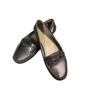 Coach Silver leather Loafers